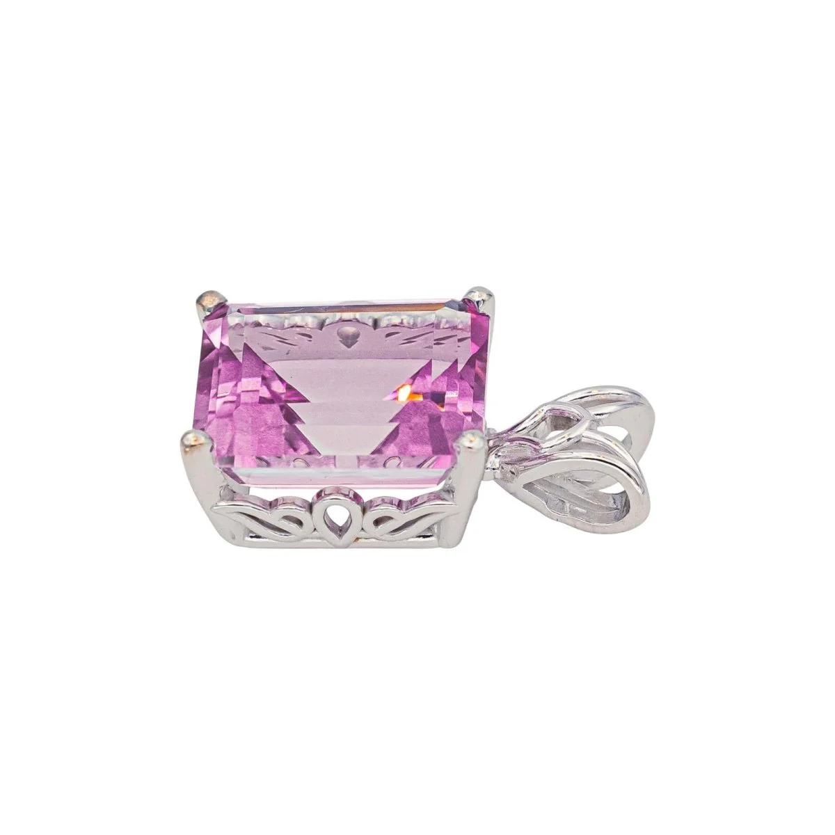 Pendentif en or blanc et tourmaline - Image 2