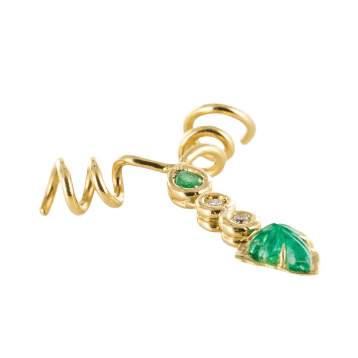 Pendentif en or jaune, émeraudes et diamants - Image 4