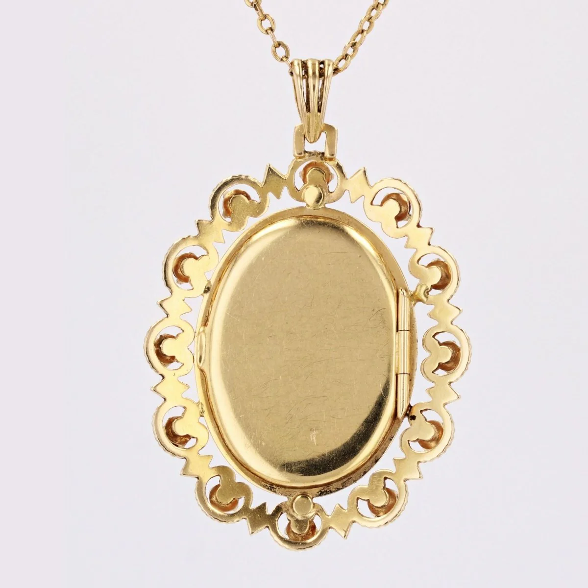 Pendentif en or jaune, perles et grenats - Image 4