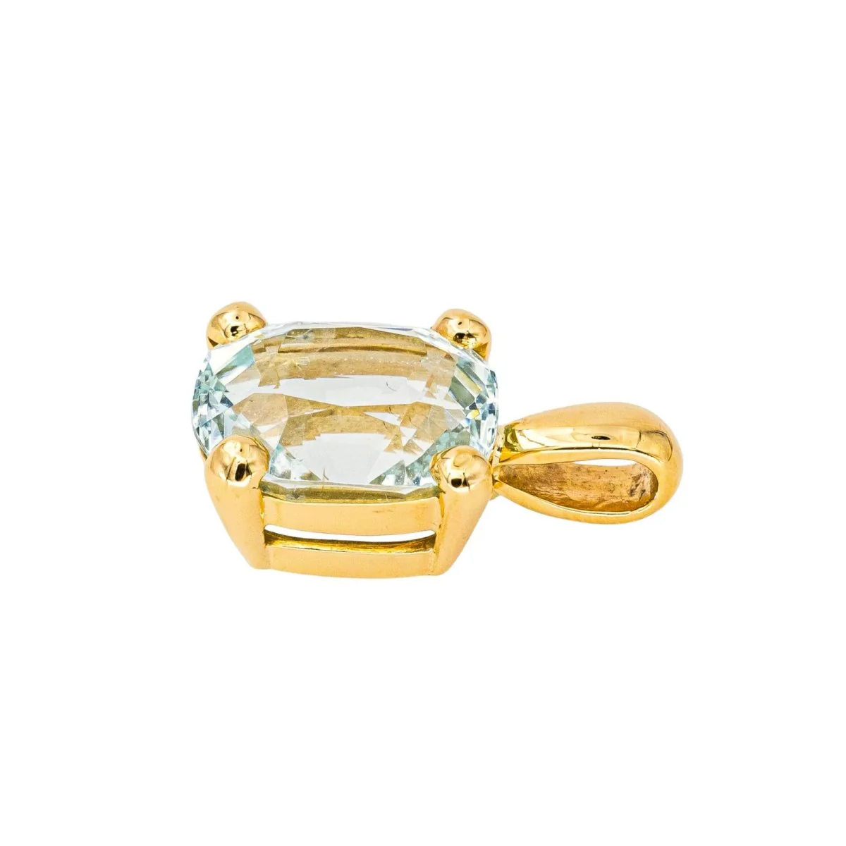 Pendentif en or jaune et aigue-marine - Image 3