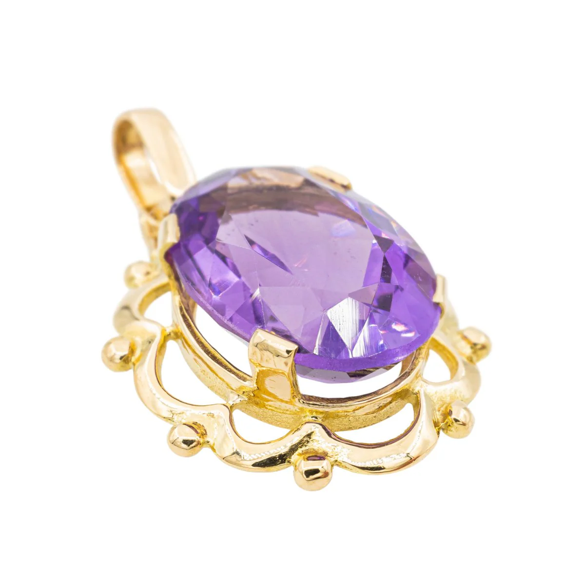 Pendentif en Or jaune et Améthyste - Image 4