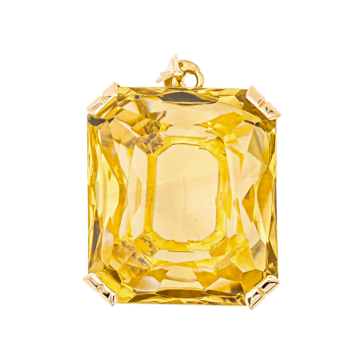 Pendentif en or jaune et citrine