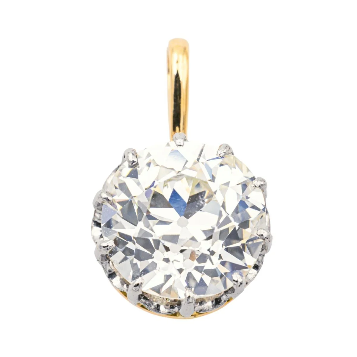 Pendentif en or jaune, platine et diamant