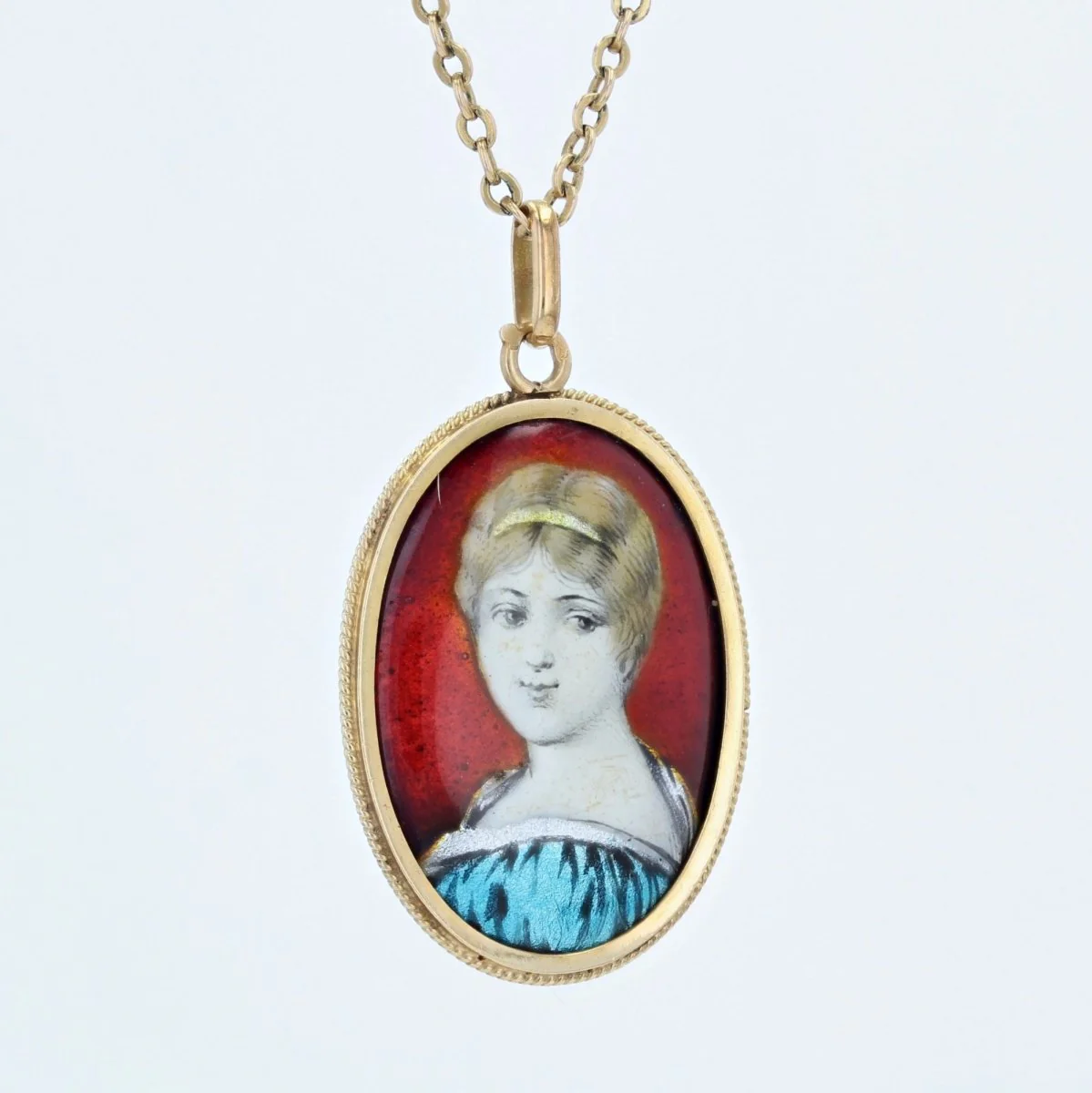 Pendentif en or jaune et émail - Image 4