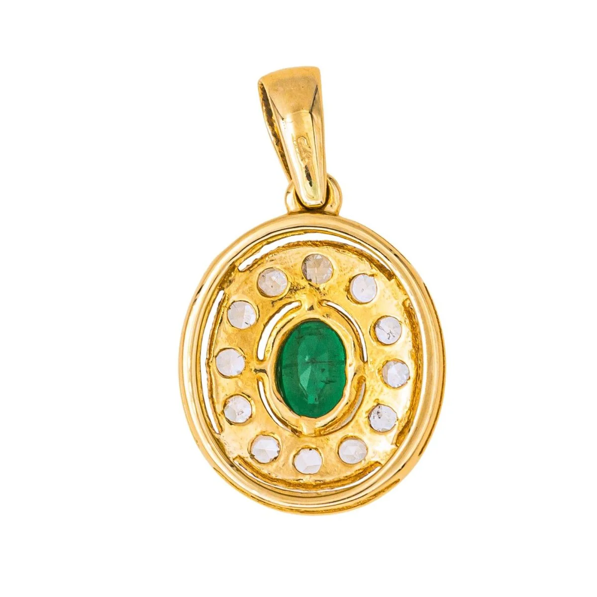Pendentif en or blanc, or jaune, émeraude et diamants - Image 4