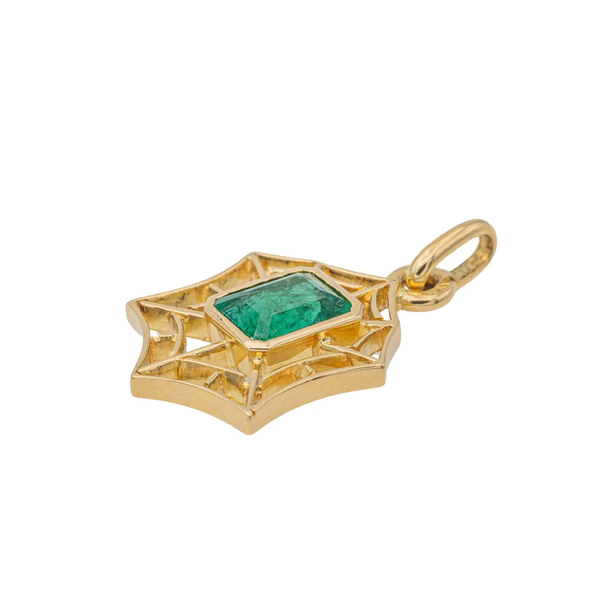 Pendentif Or jaune Emeraude - Image 2