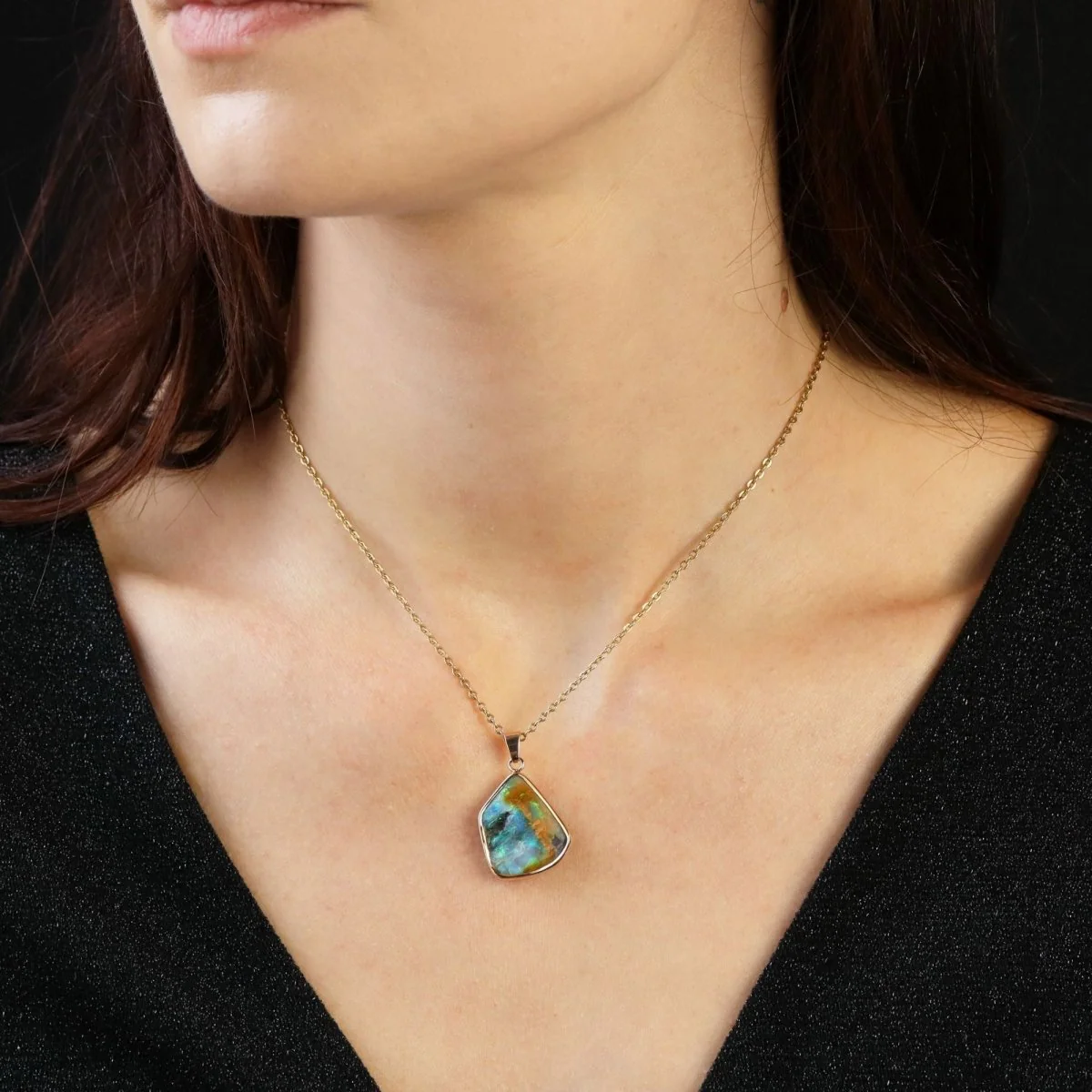 Pendentif en or jaune et opale - Image 2