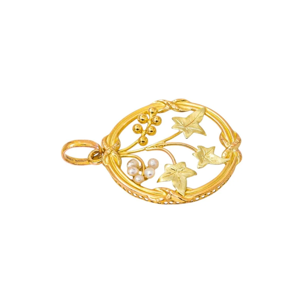 Pendentif en or jaune, or rose et perles - Image 2