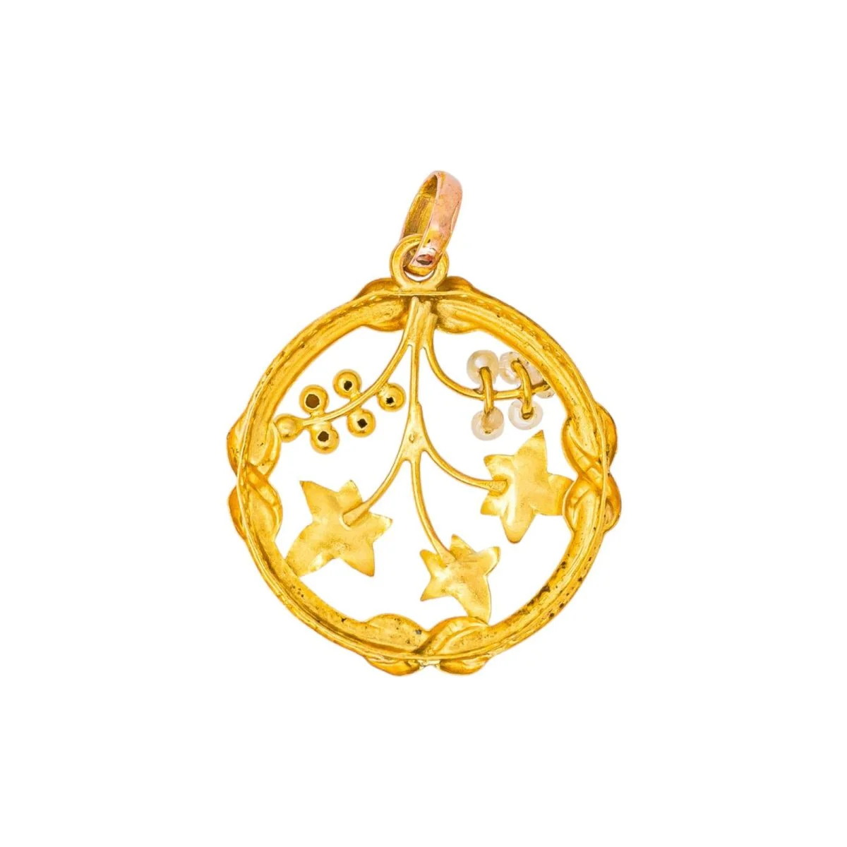 Pendentif en or jaune, or rose et perles - Image 4