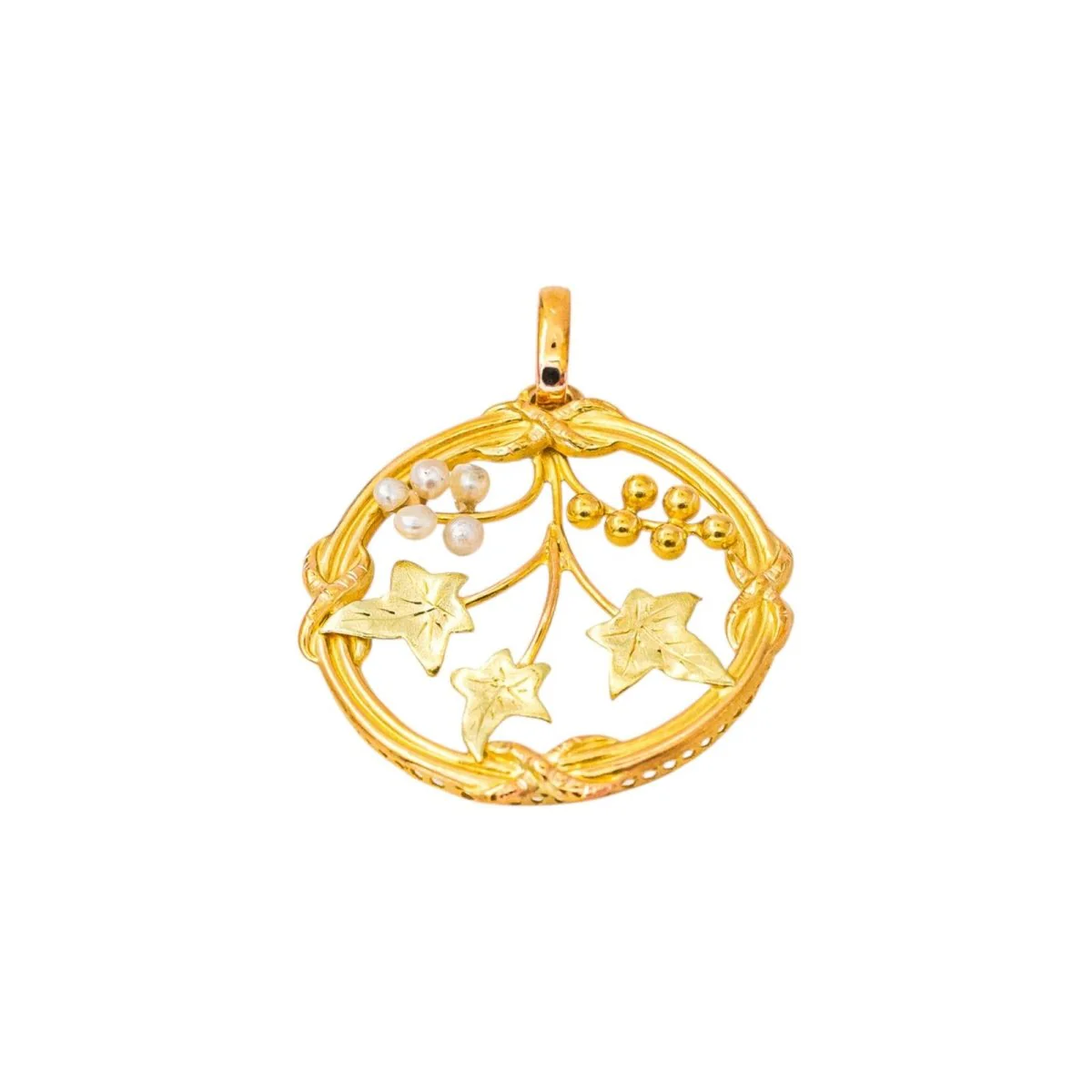 Pendentif en or jaune, or rose et perles - Image 5