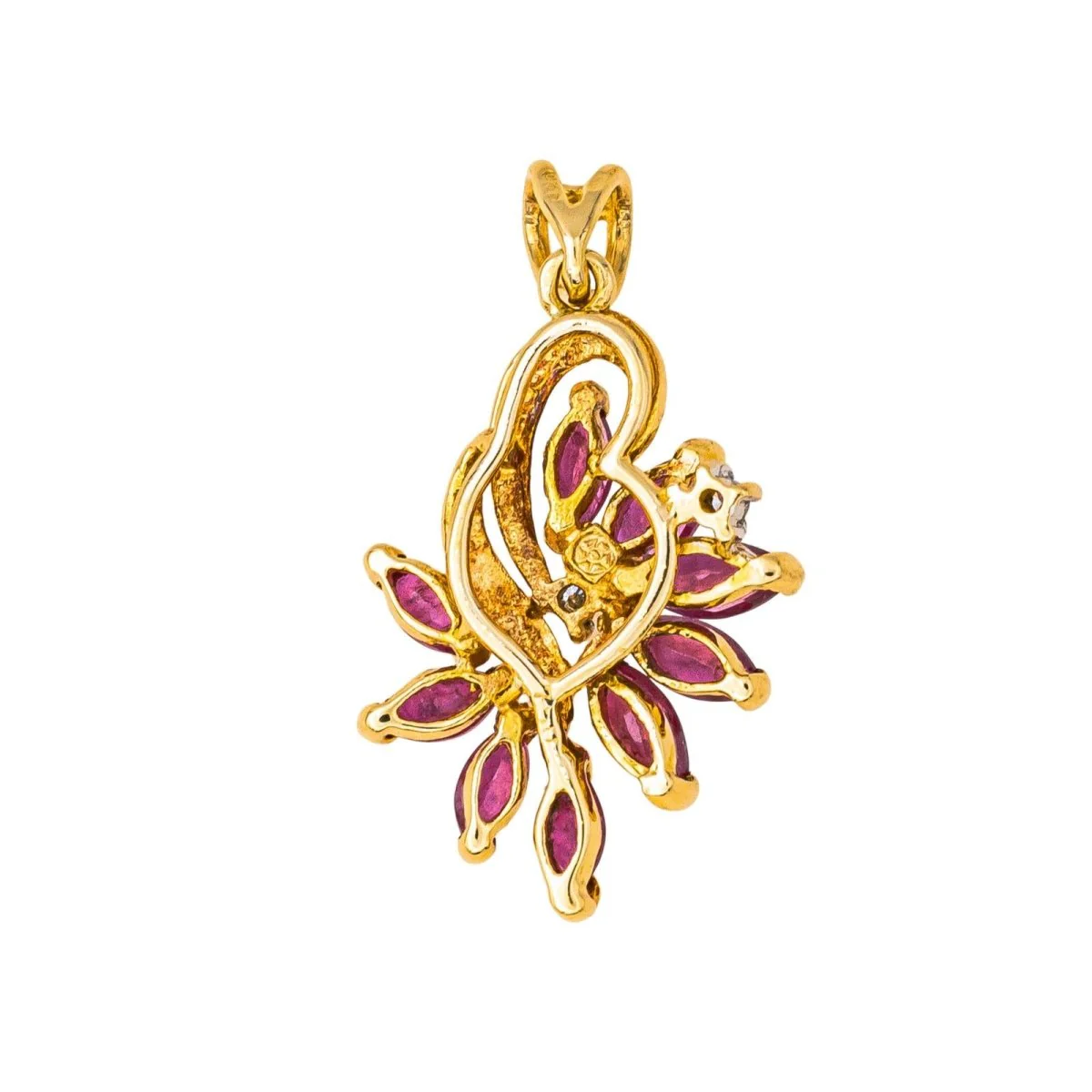 Pendentif en or jaune, rubis et diamants - Image 4