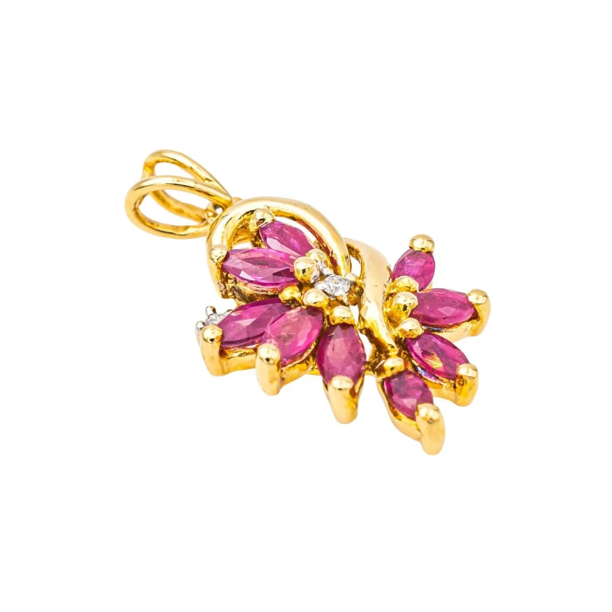 Pendentif en or jaune, rubis et diamants - Image 5