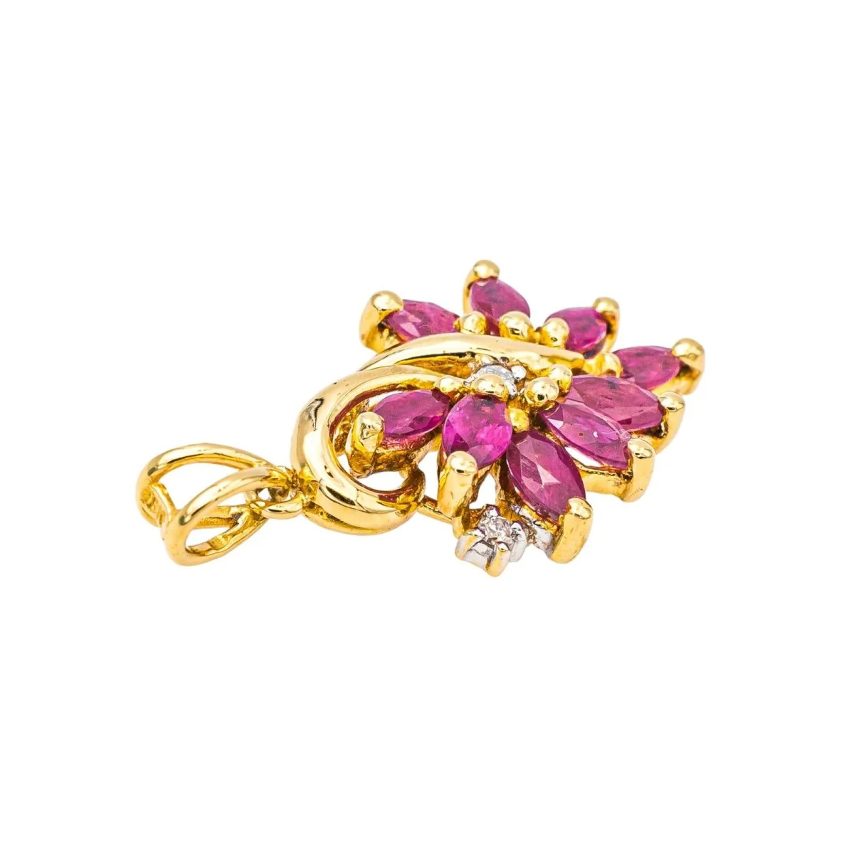 Pendentif en or jaune, rubis et diamants - Image 6