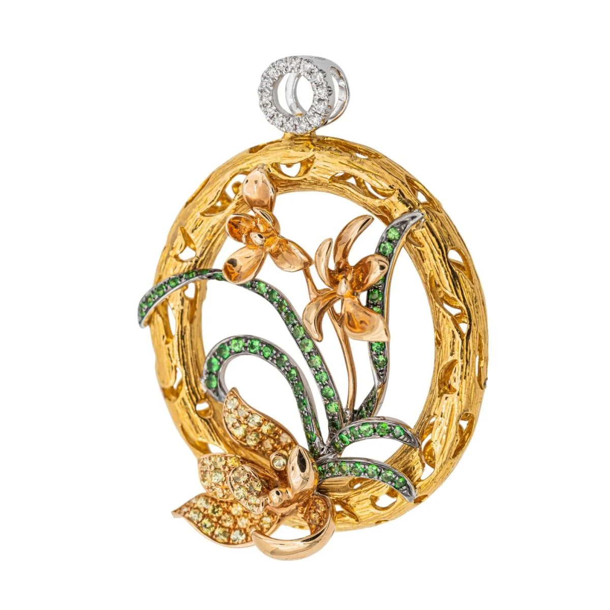 Pendentif en or jaune et saphir