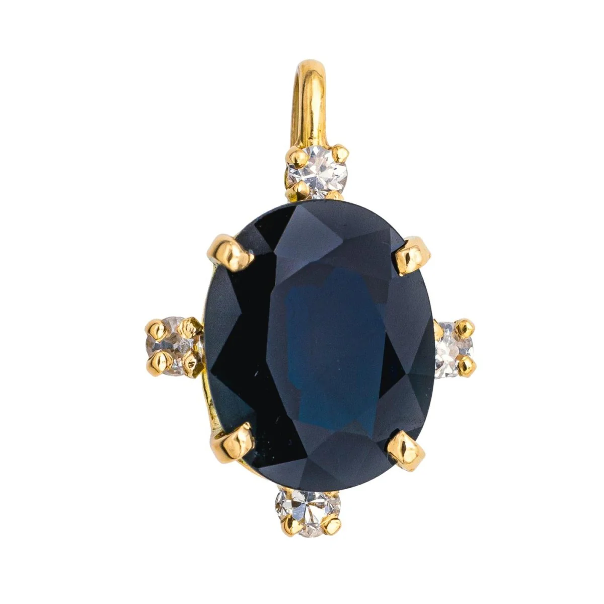 Pendentif en or jaune, saphir et diamants
