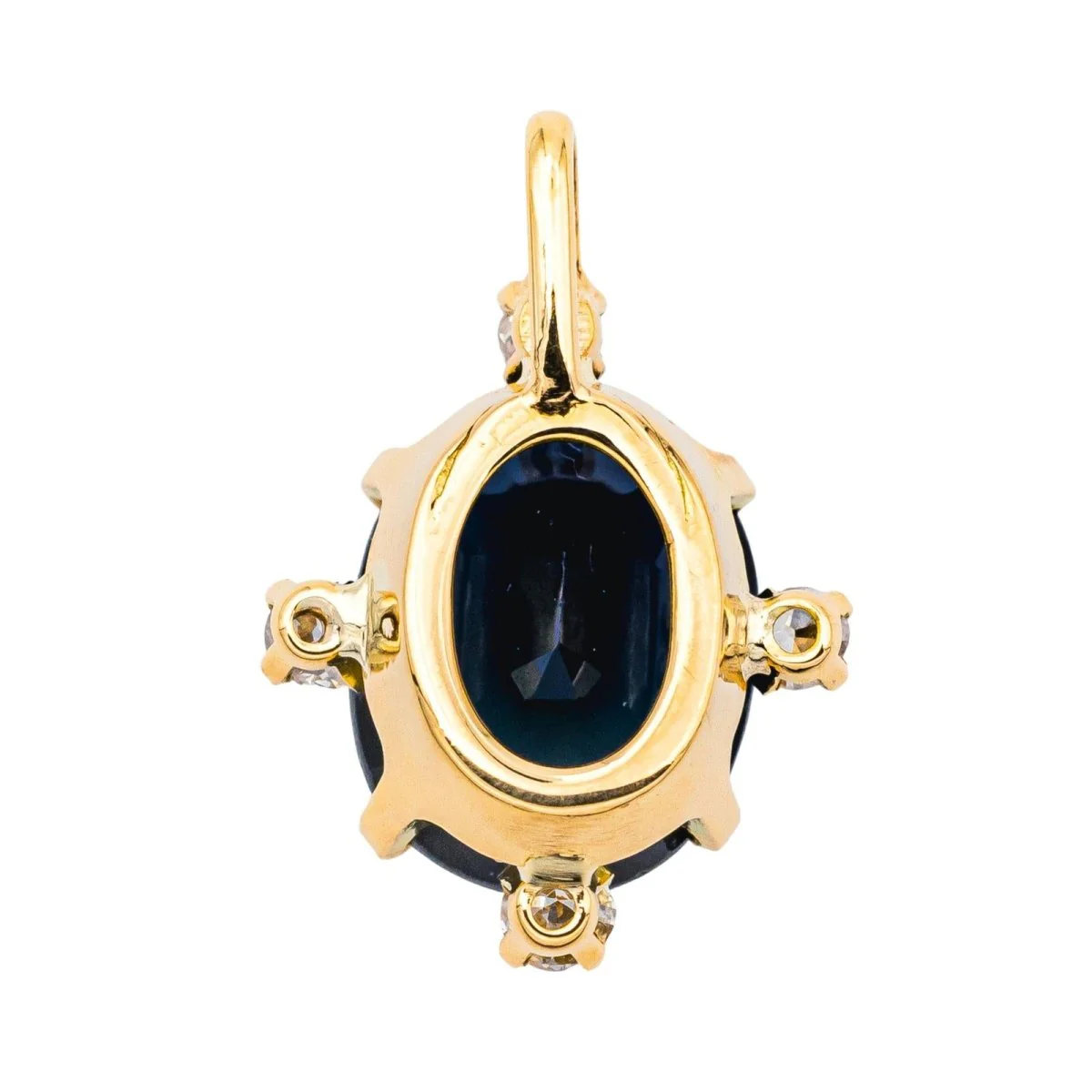 Pendentif en or jaune, saphir et diamants - Image 2