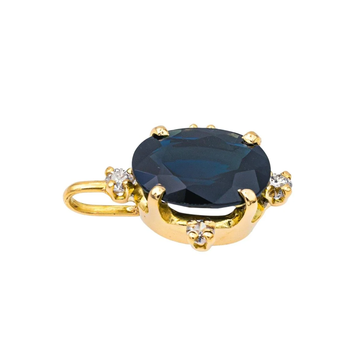 Pendentif en or jaune, saphir et diamants - Image 3