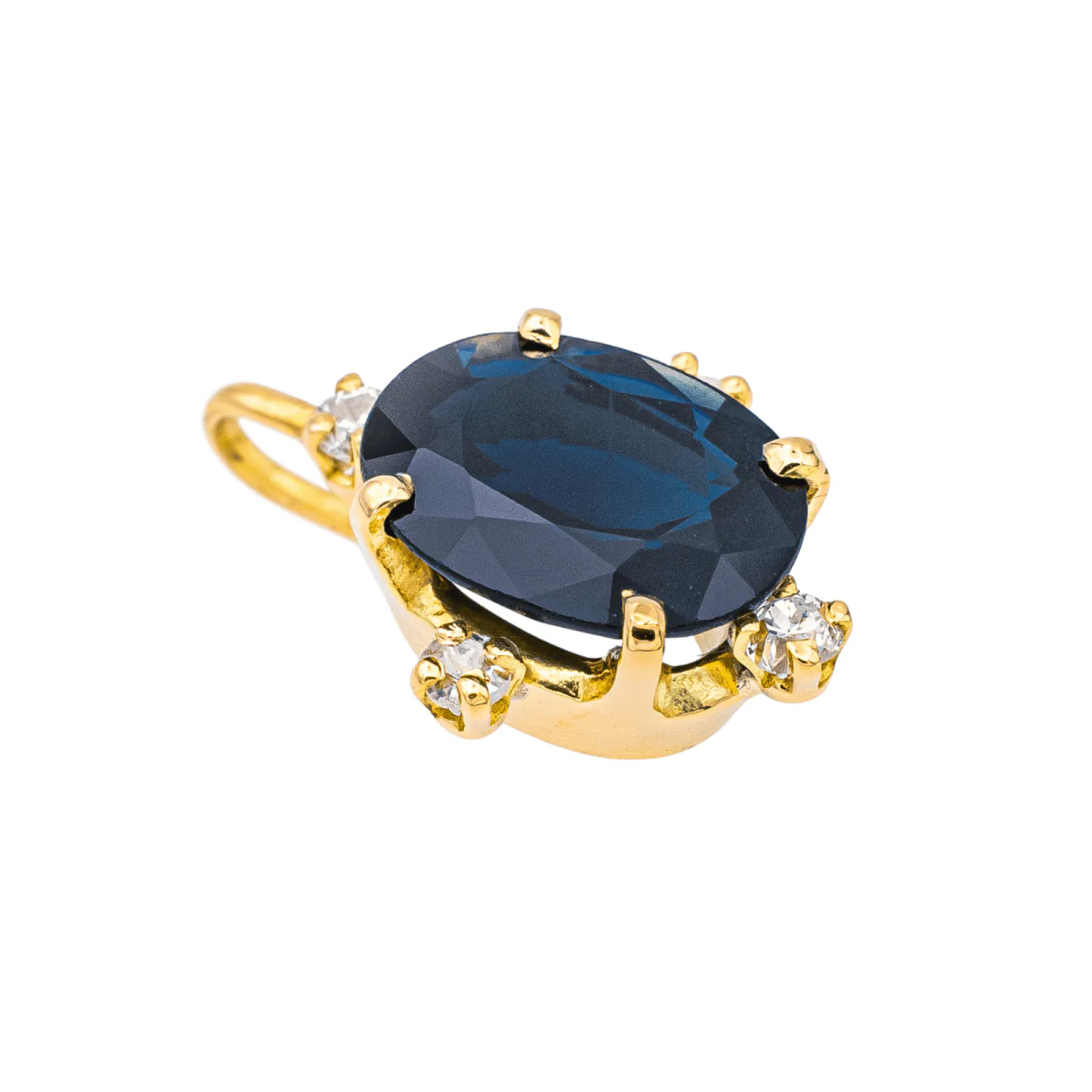 Pendentif en or jaune, saphir et diamants - Image 4