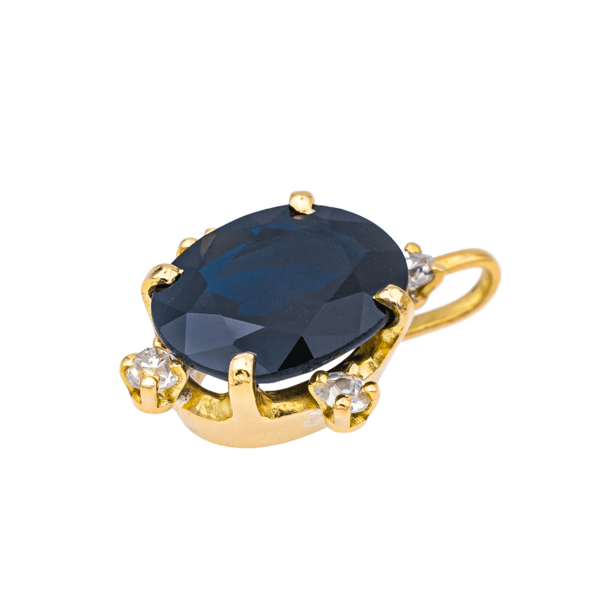 Pendentif en or jaune, saphir et diamants - Image 5
