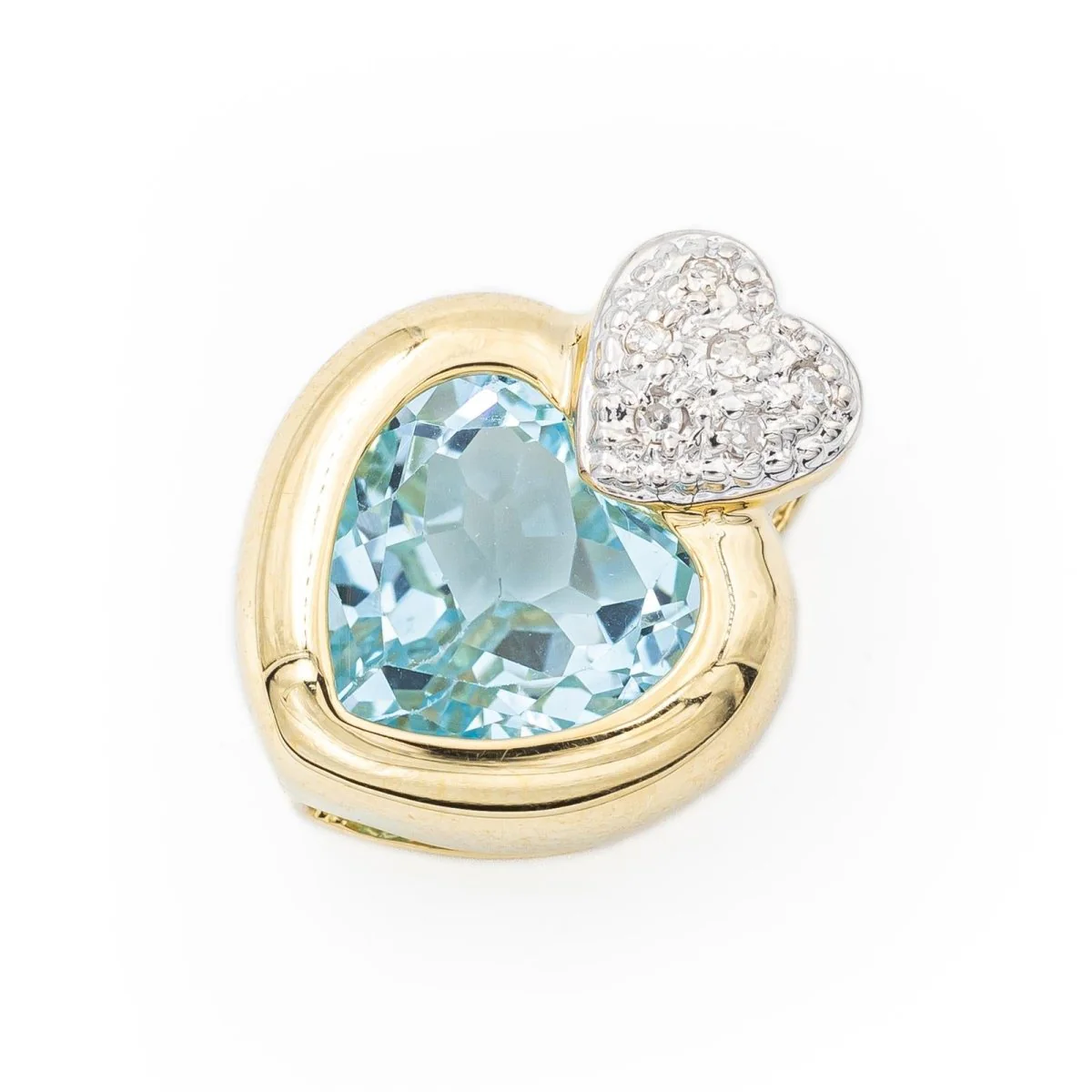 Pendentif en 2 ors, topaze et diamants - Image 2