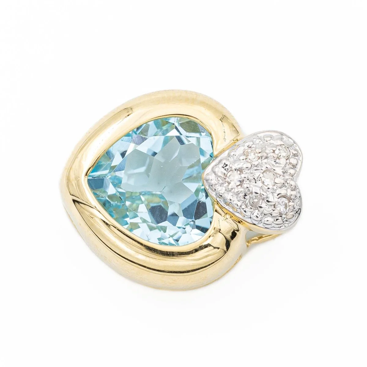 Pendentif en 2 ors, topaze et diamants - Image 3
