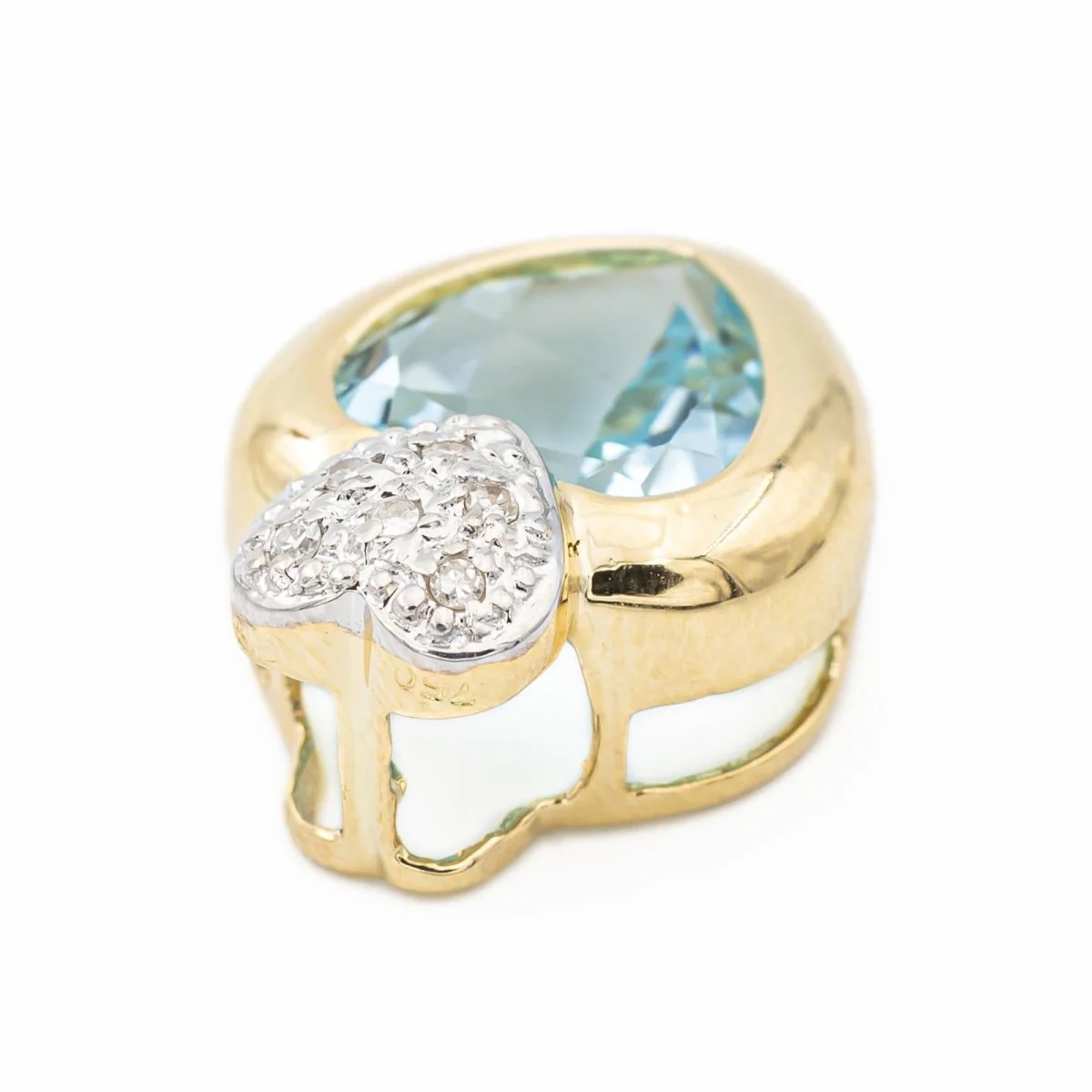 Pendentif en 2 ors, topaze et diamants - Image 6