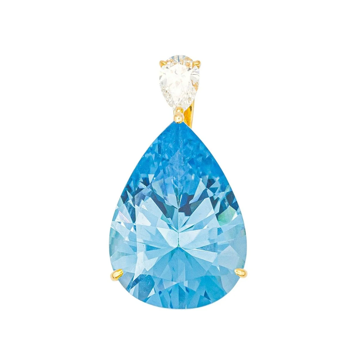 Pendentif en or jaune, topaze et diamants