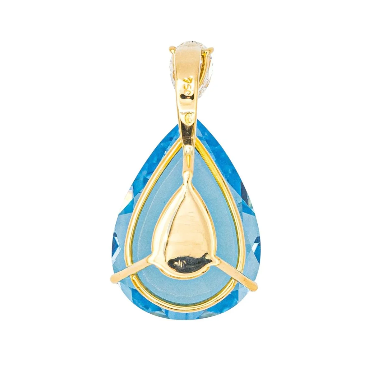 Pendentif en or jaune, topaze et diamants - Image 2