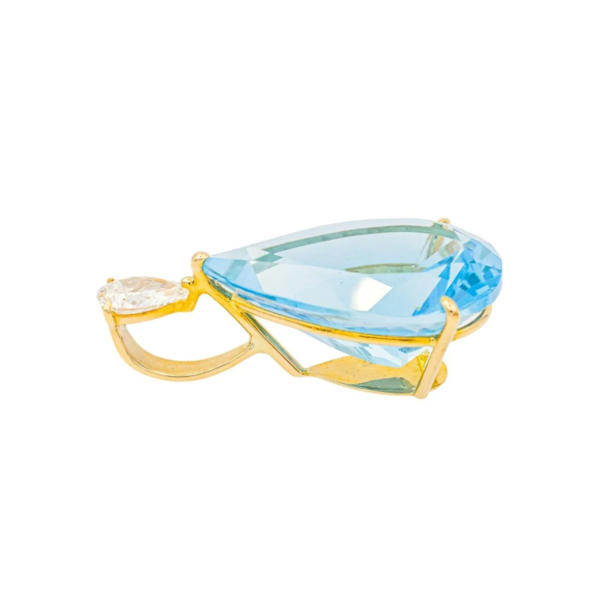 Pendentif en or jaune, topaze et diamants - Image 3