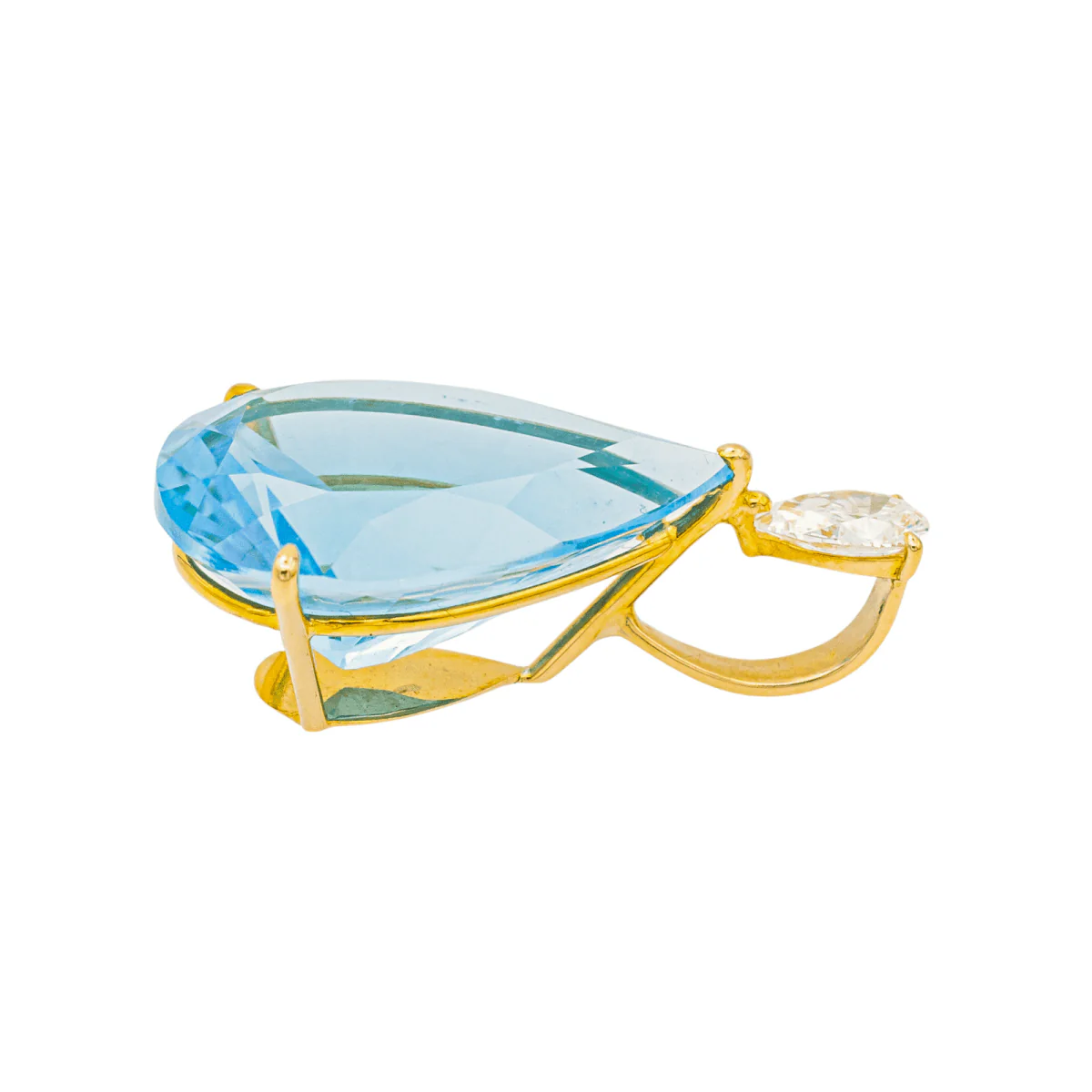 Pendentif en or jaune, topaze et diamants - Image 4