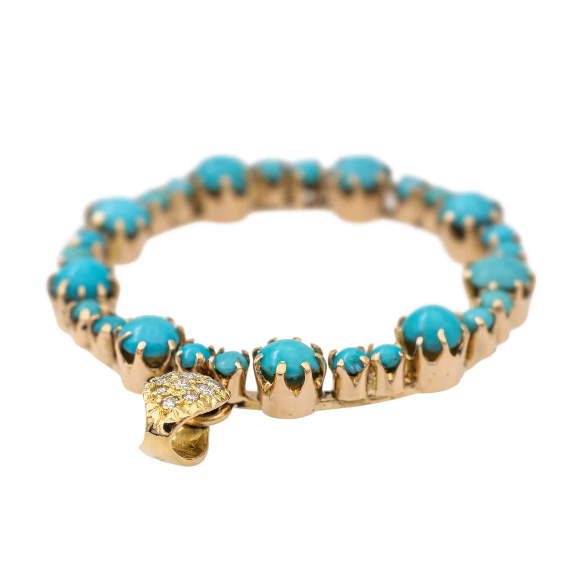Pendentif Or jaune Turquoise - Image 6