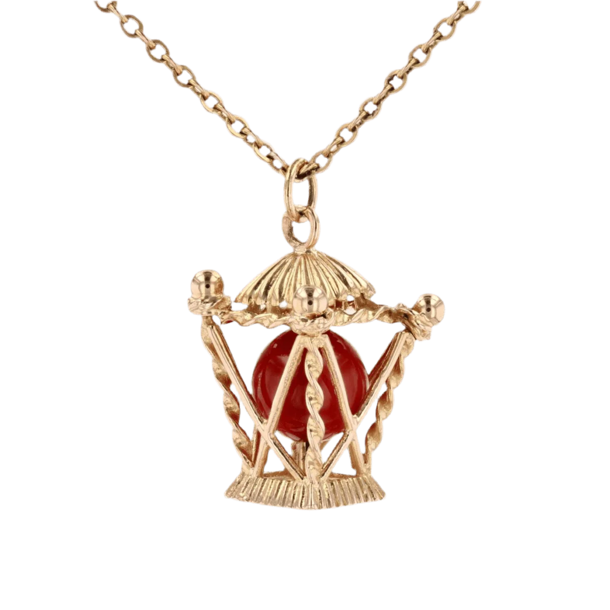 Pendentif en or jaune et cornaline - Image 4