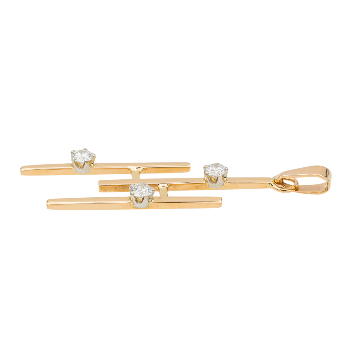 Pendentif en or rose et diamants - Image 2