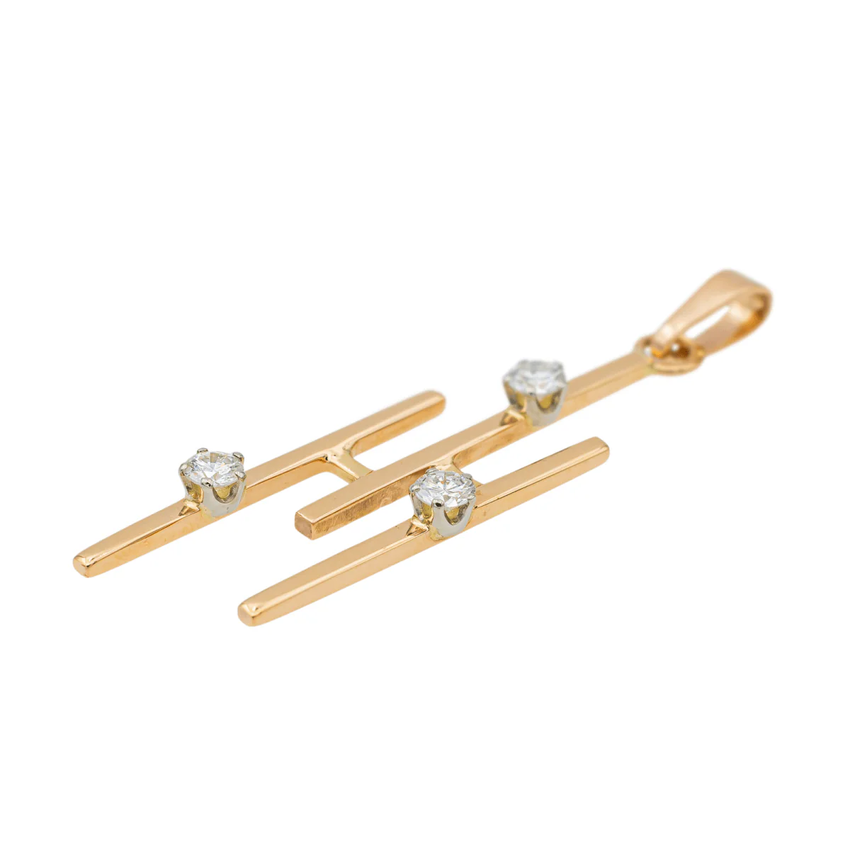 Pendentif en or rose et diamants - Image 3