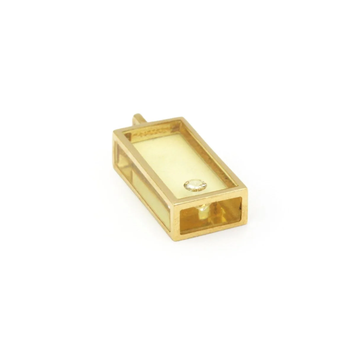 Pendentif PASCAL MORABITO en or jaune, résine et diamant - Image 5