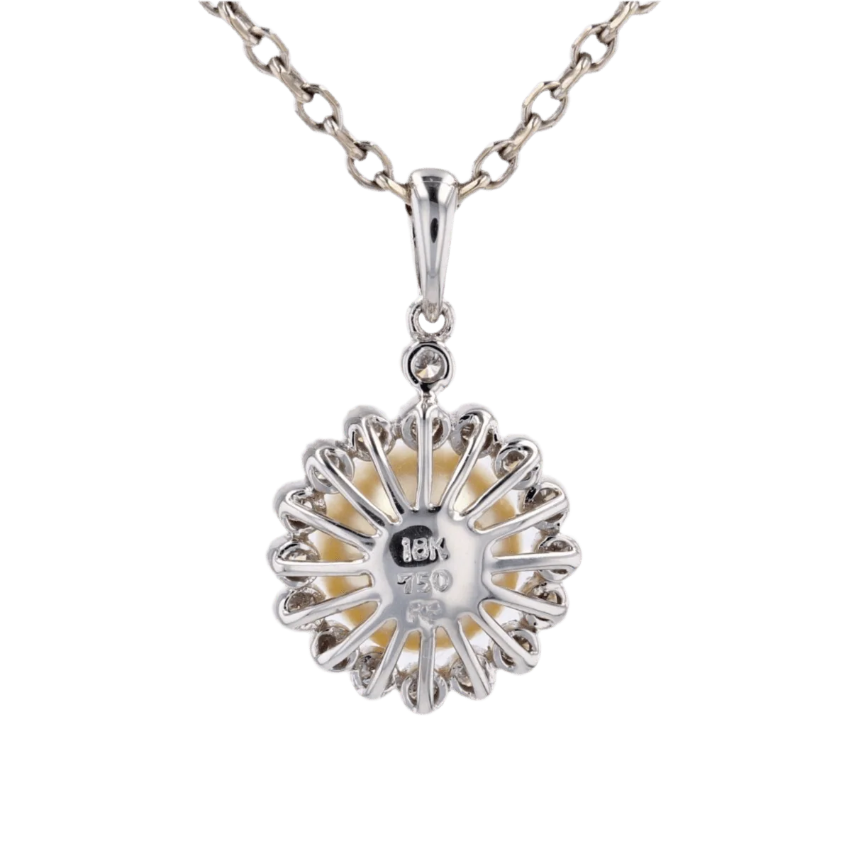Pendentif en or blanc, perle et diamants - Image 5