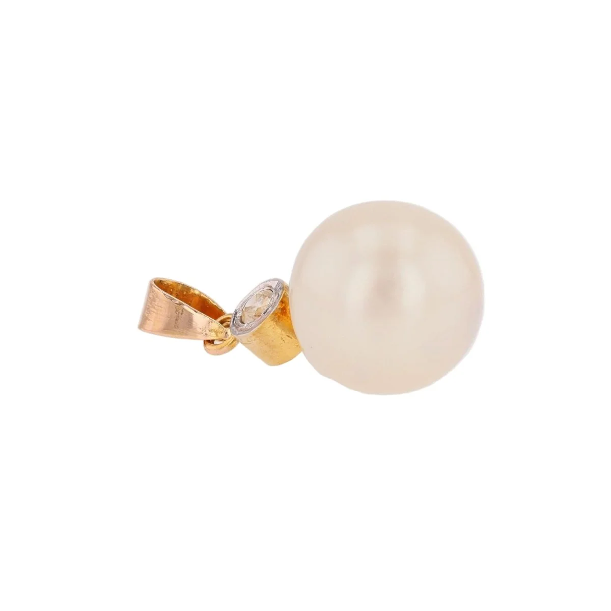 Pendentif en or rose, perle et diamant - Image 4