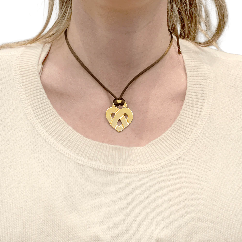 Pendentif POIRAY "Coeur Entrelacé" en or jaune - Image 2