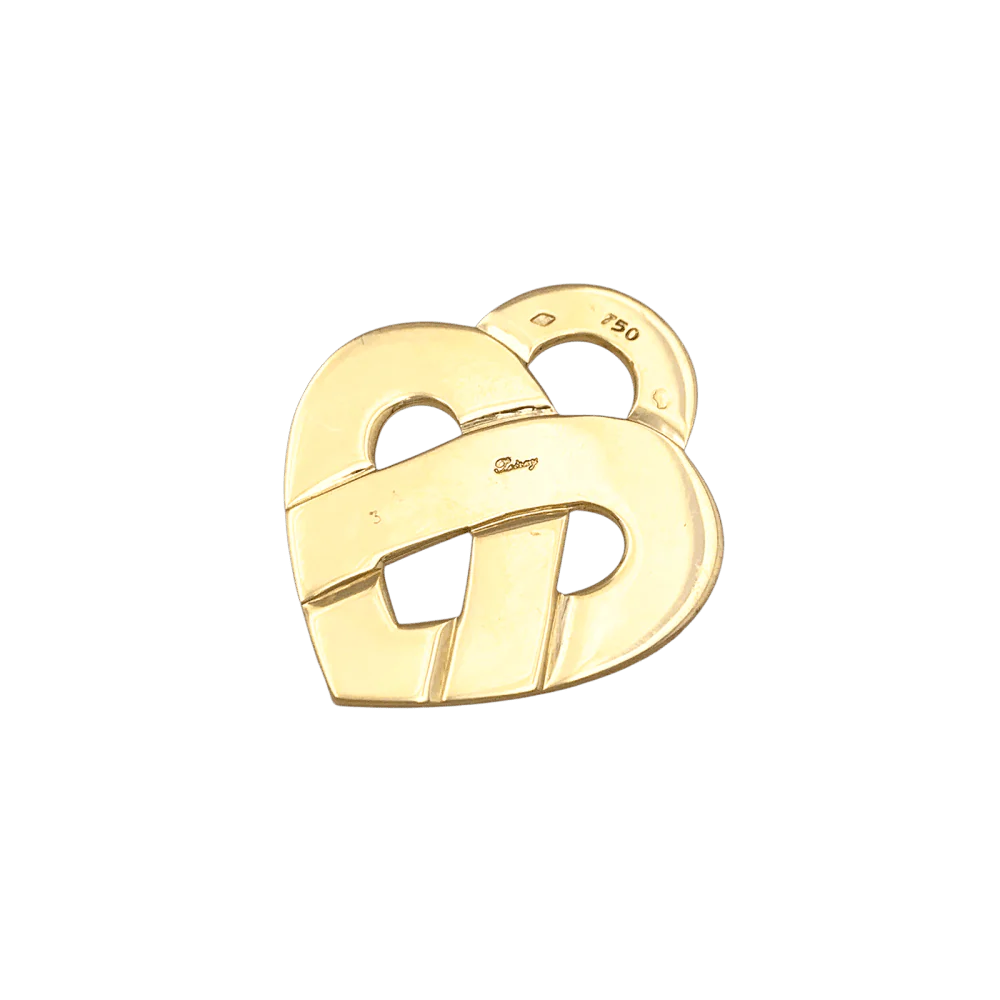 Pendentif POIRAY "Coeur Entrelacé" en or jaune - Image 3