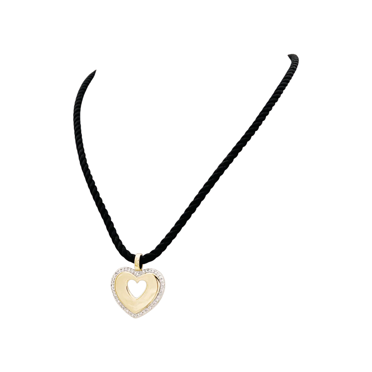 Pendentif POIRAY "Coeur Secret" en or blanc, or jaune et diamants - Image 3