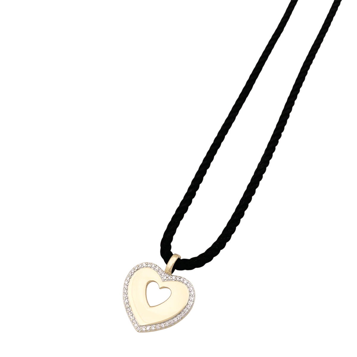 Pendentif POIRAY "Coeur Secret" en or blanc, or jaune et diamants - Image 4