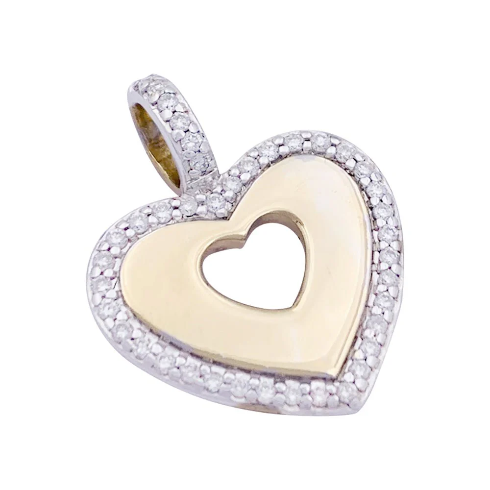 Pendentif Poiray, "Coeur secret", or jaune, or blanc et diamants.
