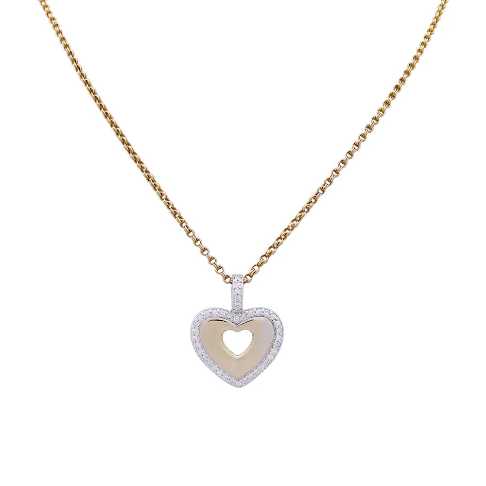 Pendentif Poiray, "Coeur secret", or jaune, or blanc et diamants. - Image 2