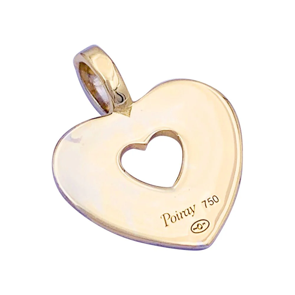 Pendentif Poiray, "Coeur secret", or jaune, or blanc et diamants. - Image 3