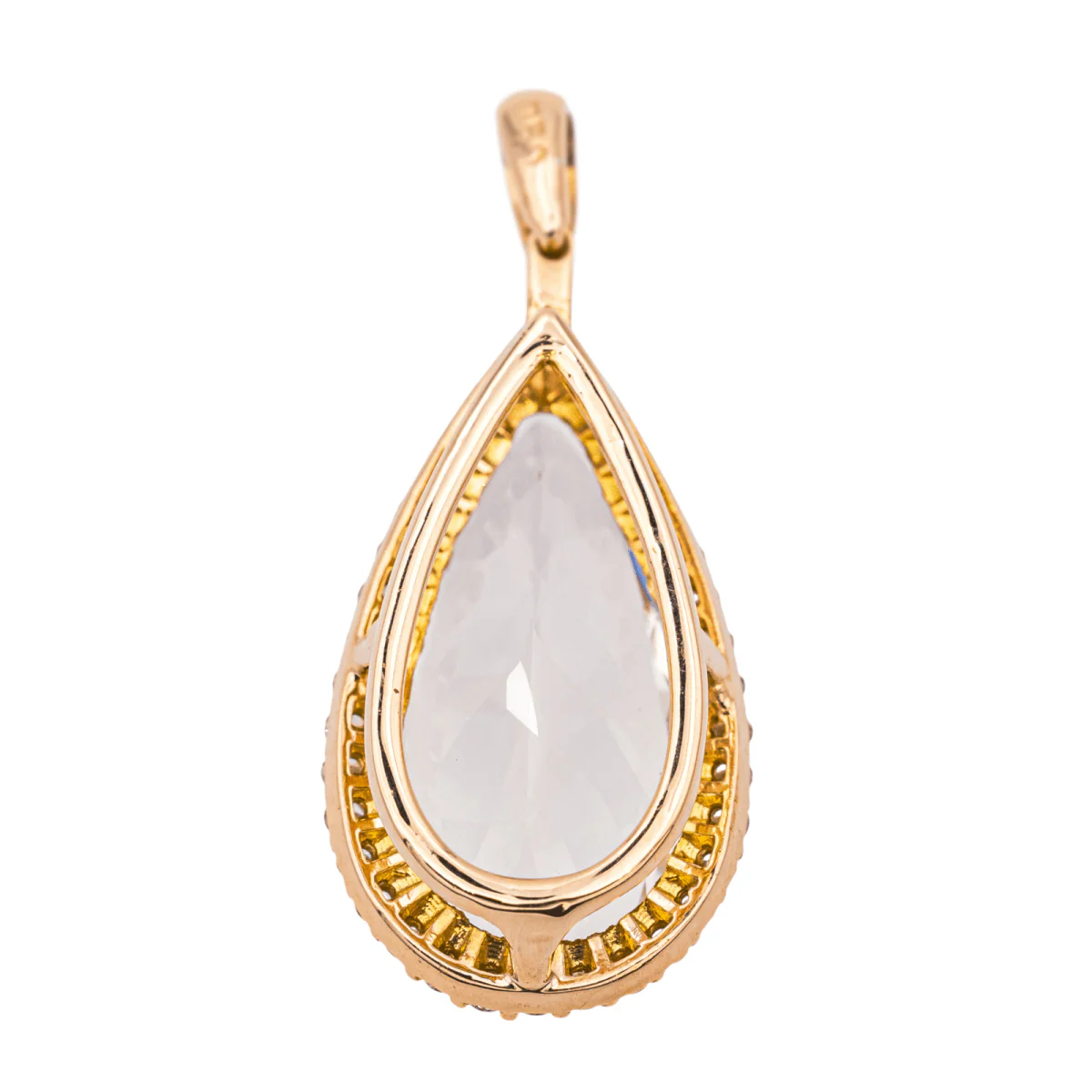 Pendentif Poire en or rose, morganite et diamants - Image 3