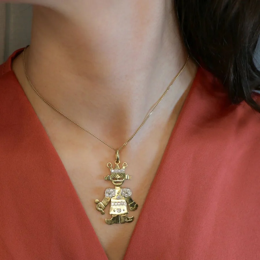 POMELLATO Pendentif Petite Reine articulé 2 ors diamants - Image 2