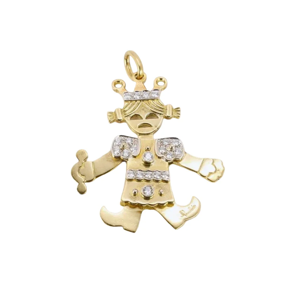 POMELLATO Pendentif Petite Reine articulé 2 ors diamants - Image 3