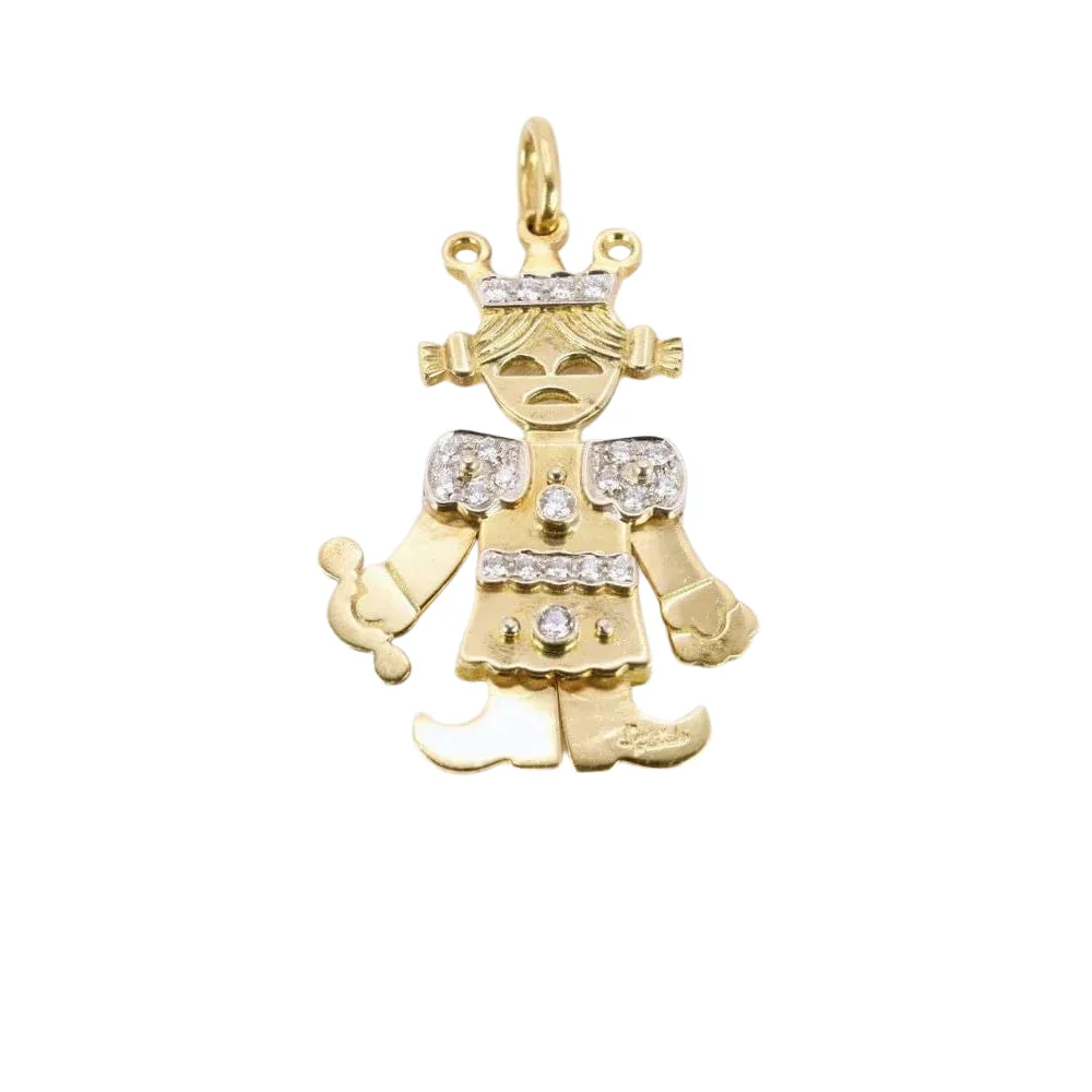POMELLATO Pendentif Petite Reine articulé 2 ors diamants - Image 4