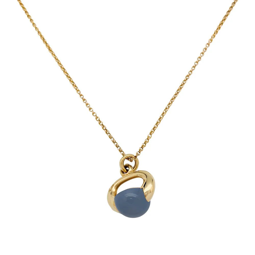 Pendentif Pomellato en or rose et calcédoine, collection "Luna"