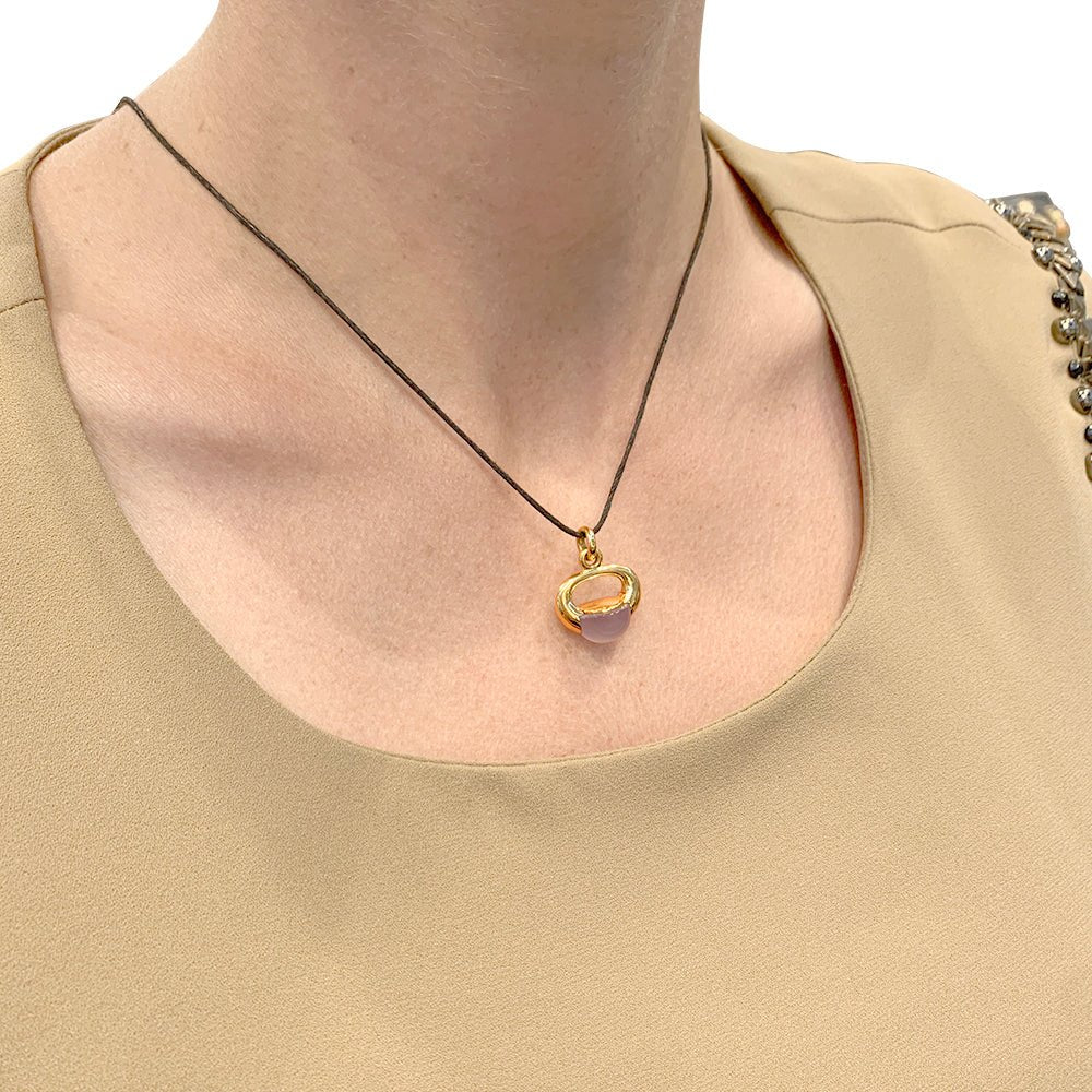 Pendentif Pomellato en or rose et calcédoine, collection "Luna" - Image 2